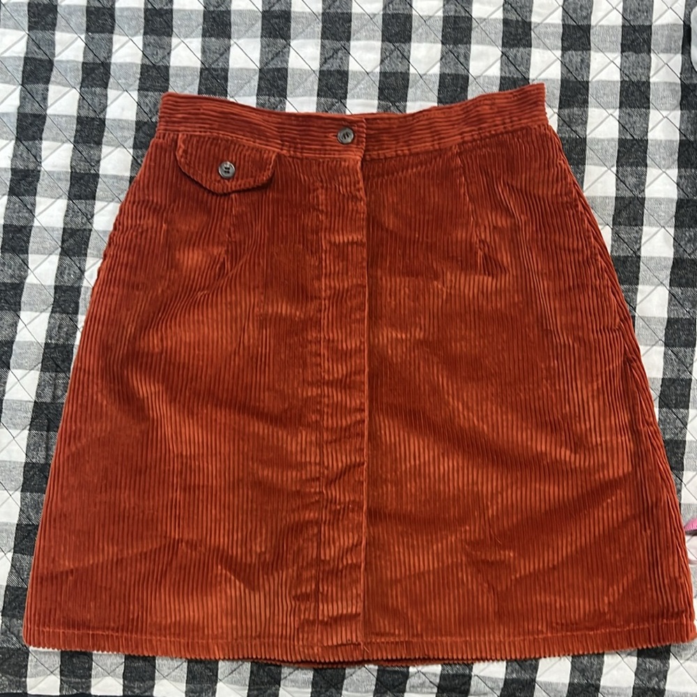 Vintage Ralph Lauren Corduroy Skirt in Rust